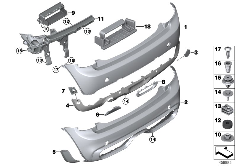 Trim panel, rear