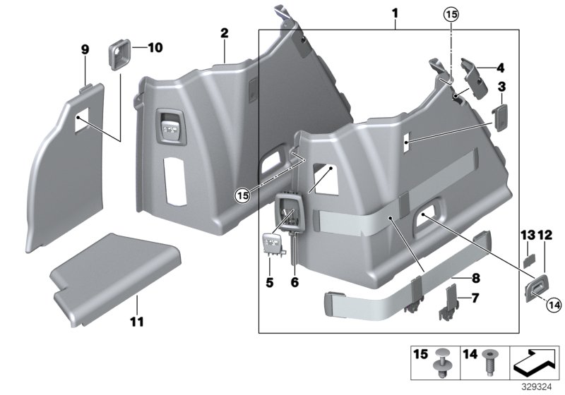 Trunk trim, left