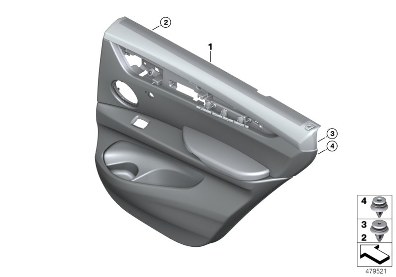 Door trim, rear