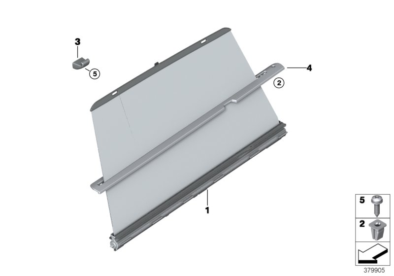 Roller sun visor, rear door