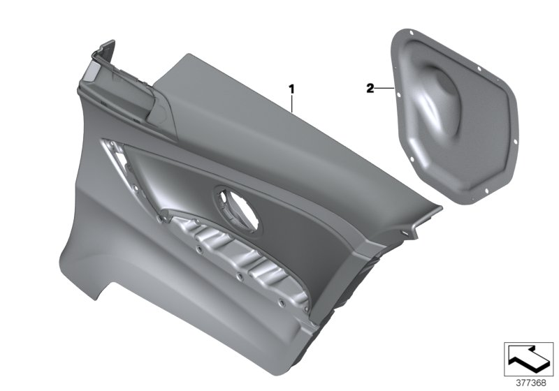 Lateral trim panel rear