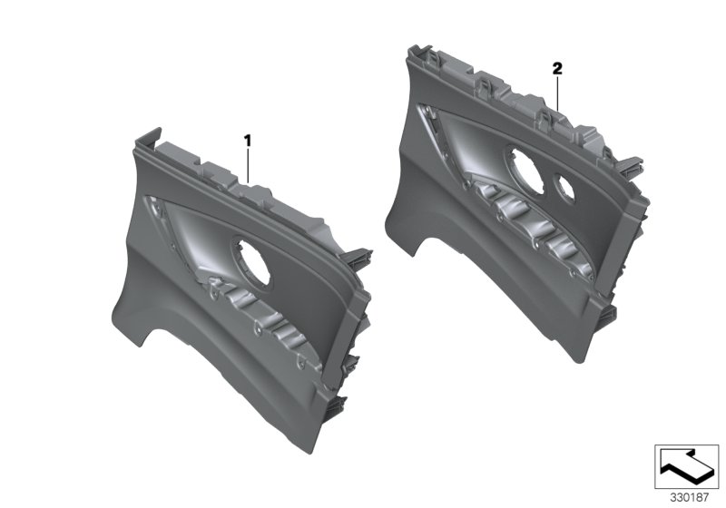 Lateral trim panel rear