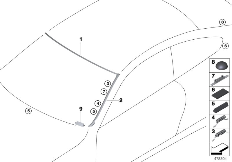 Glazing, mounting parts