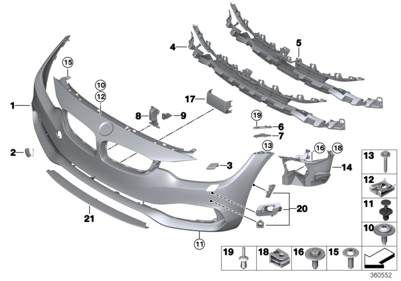 Trim panel, front
