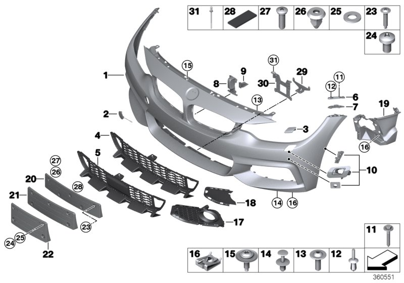 M trim panel, front