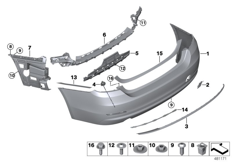 Trim panel, rear