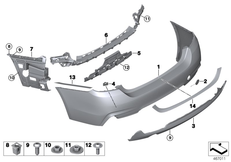 M trim panel, rear