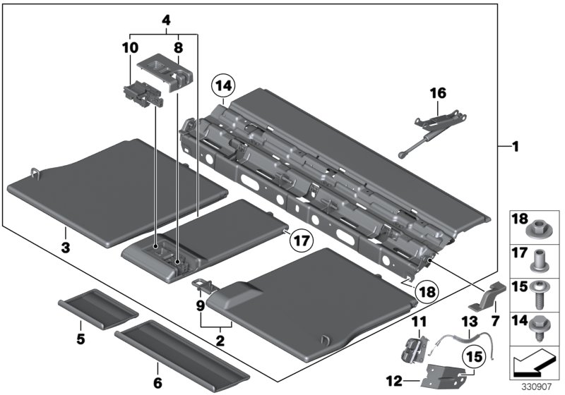 Camouflage screen, luggage compartment