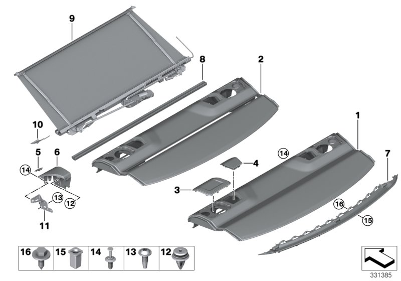 Rear window shelf