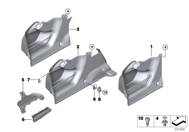 Trunk trim, left