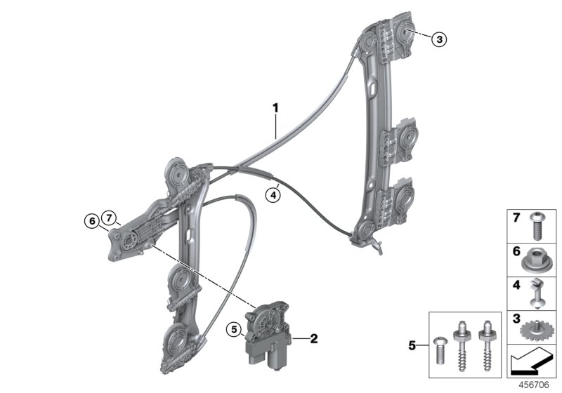 Door window lifting mechanism front