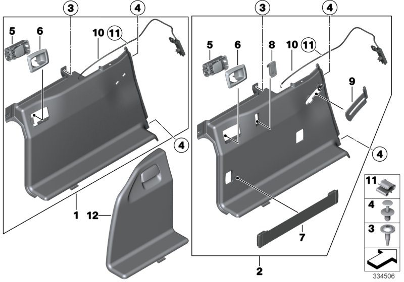 Trunk trim, left