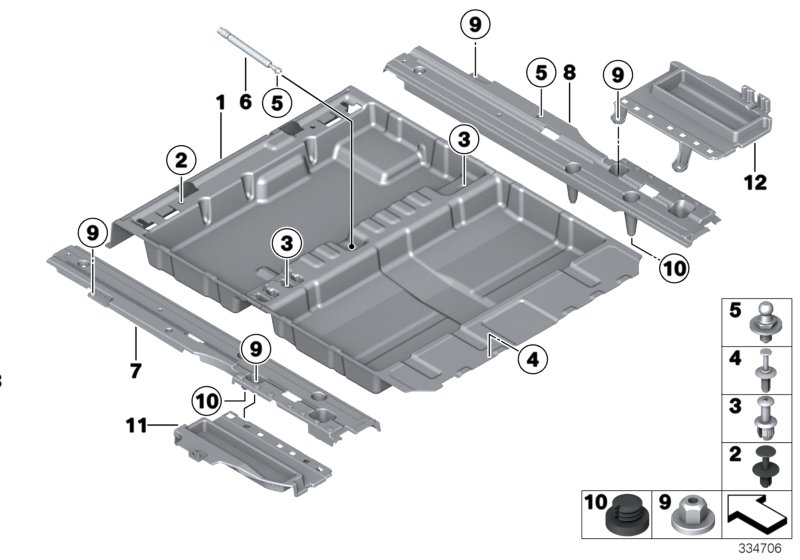 Storage tray, luggage-compartment floor