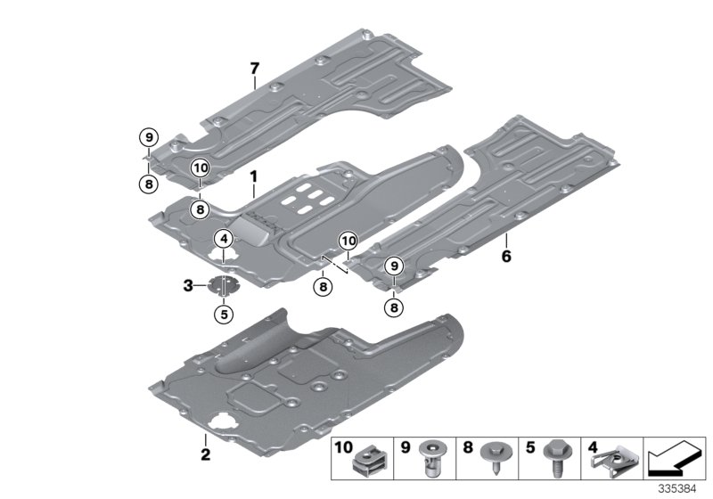 Underbody panelling, front