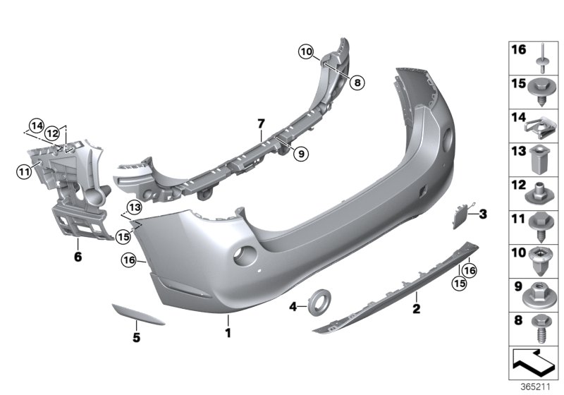 Trim panel, rear