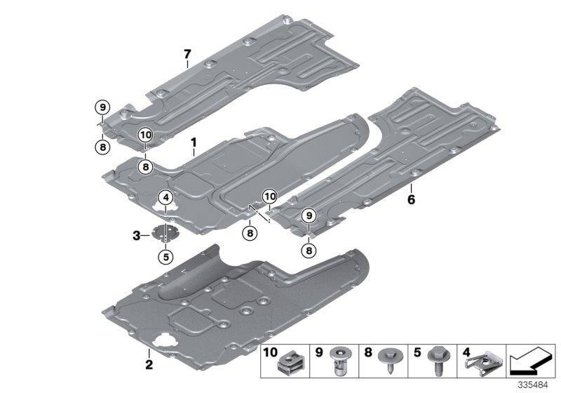 Underbody panelling, front