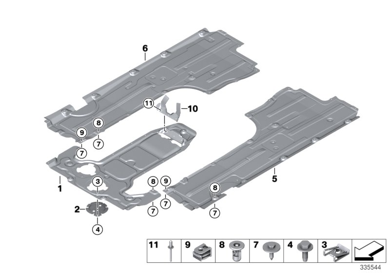 Underbody panelling, front
