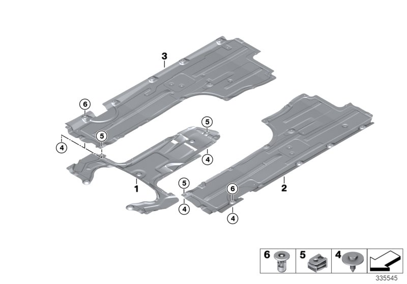 Underbody panelling, front