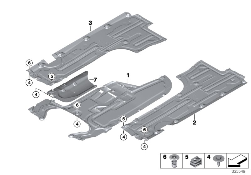 Underbody panelling, front