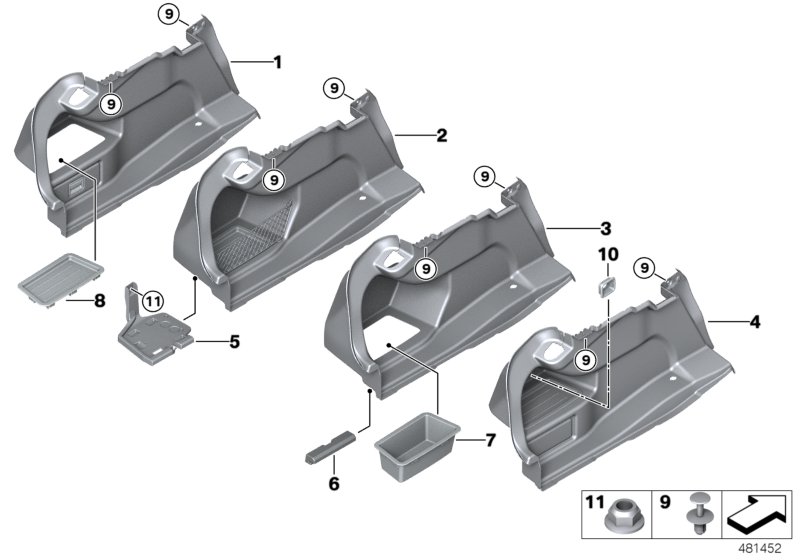 Trunk trim, left