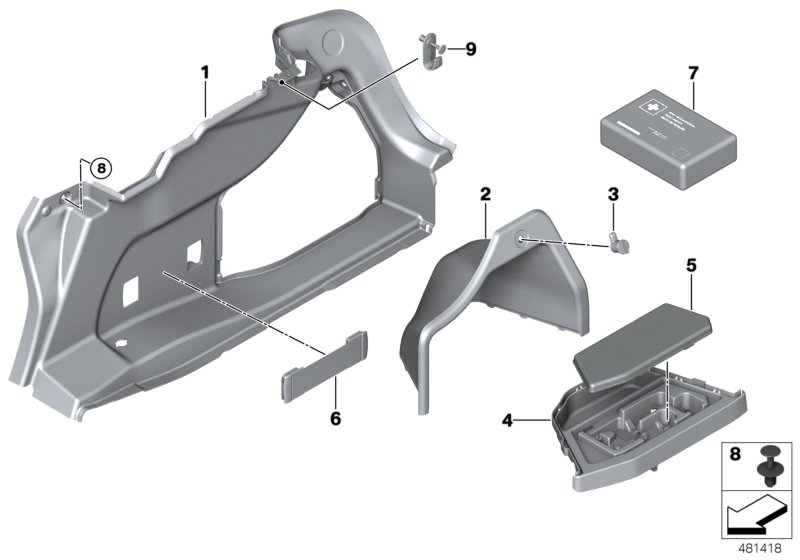 Trunk trim panel, right