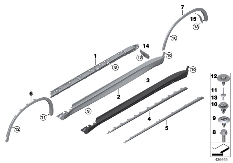 Cover door sill / wheel arch