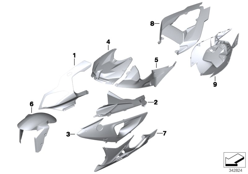 Paint parts WNB9 grant-grau/alpin-weiss