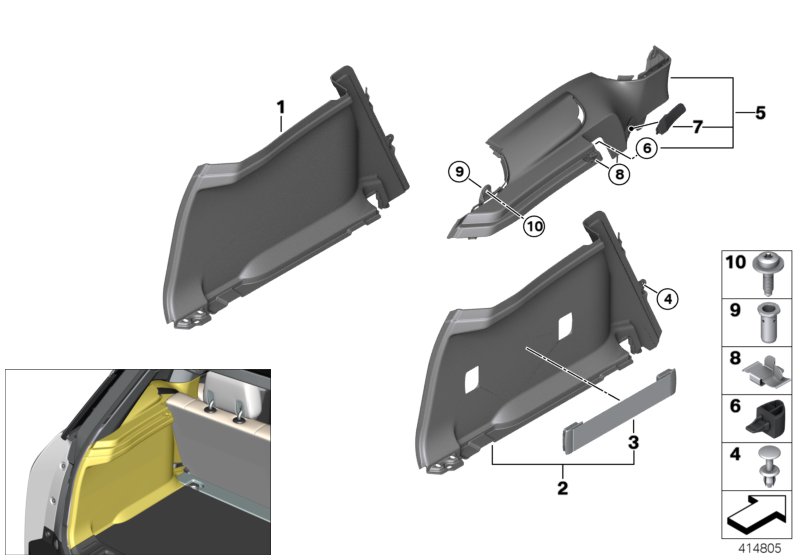 Trunk trim, left