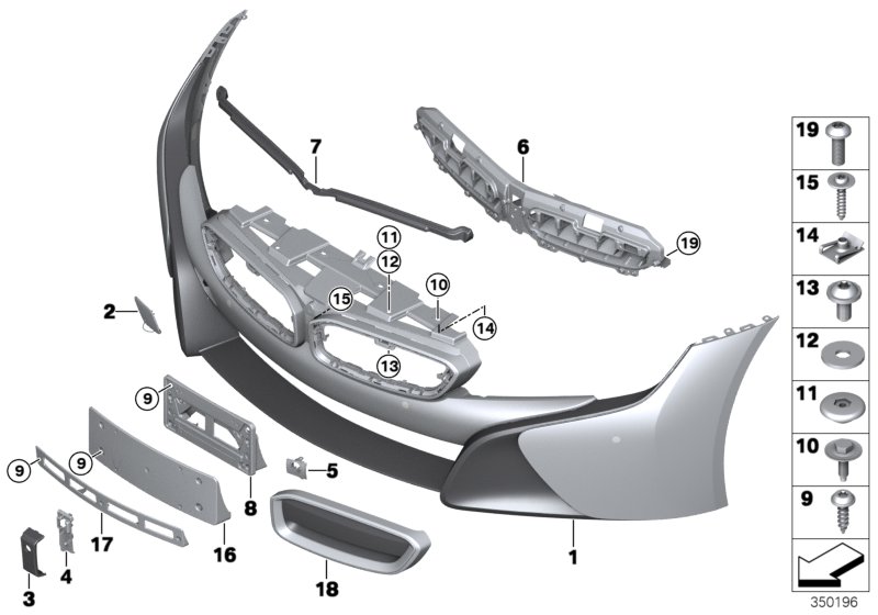 Trim panel, front