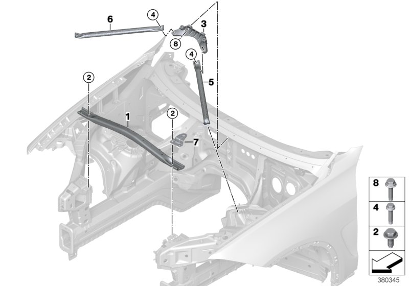 Brace for body front end