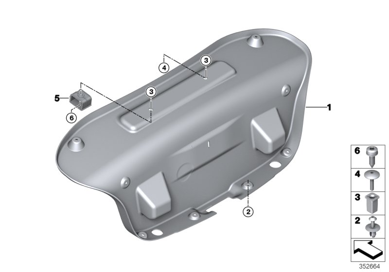 Trim panel, trunk lid