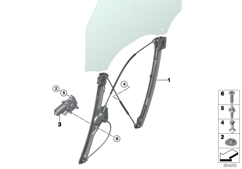 Door window lifting mechanism front