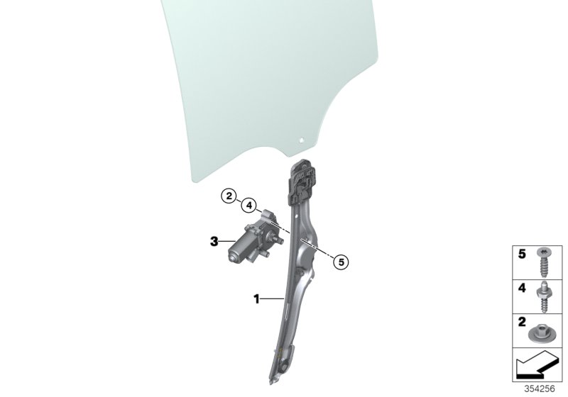 Door window lifting mechanism rear