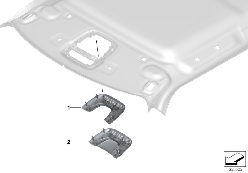 Trim, roof f.centre/interior light,front
