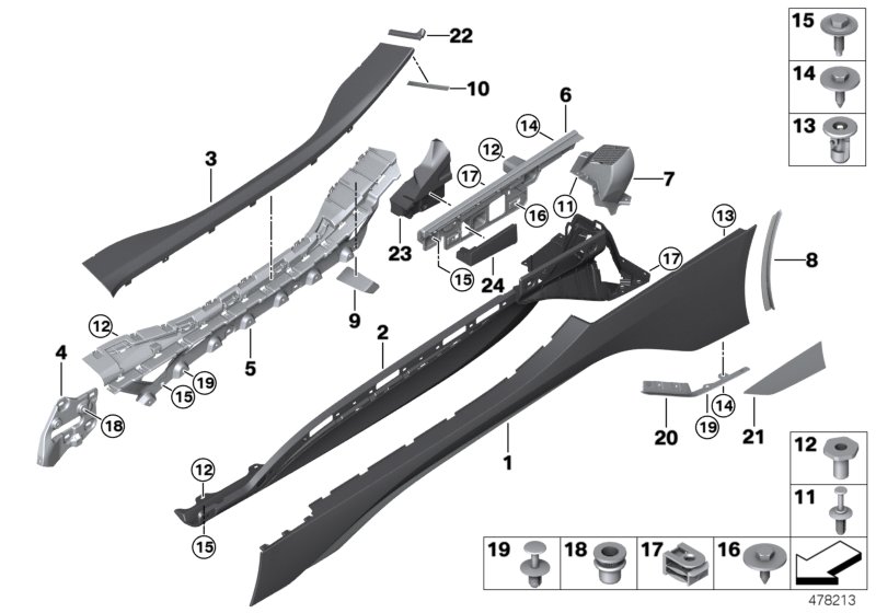 Cover door sill / wheel arch
