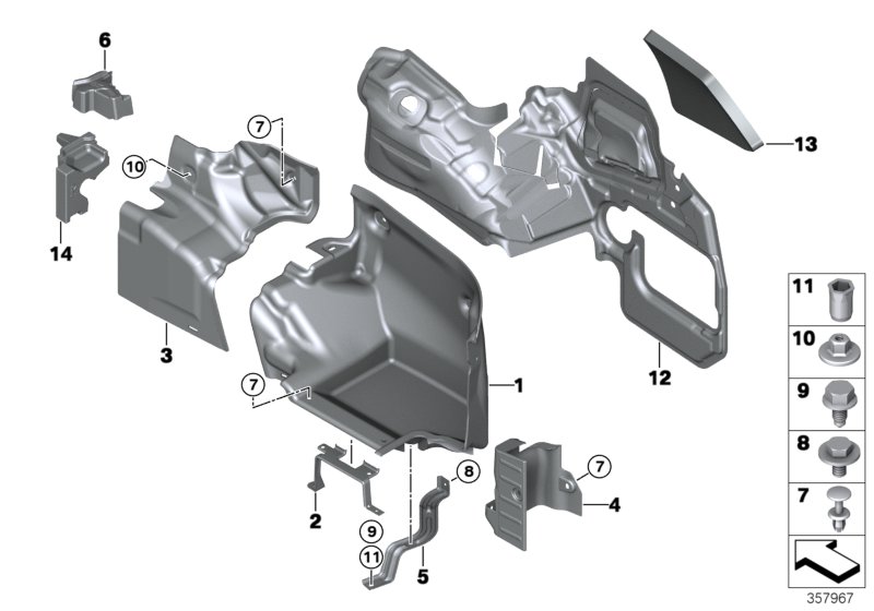 Trunk trim panel, right