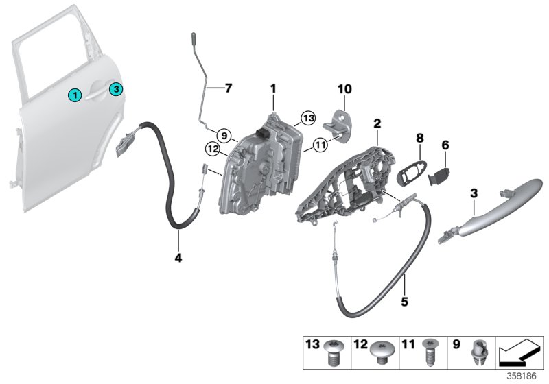 Locking system, door, rear