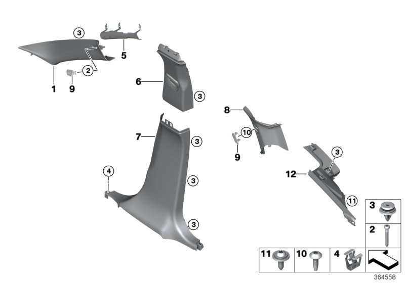 Trim panel A- / B- / C- / D-Column