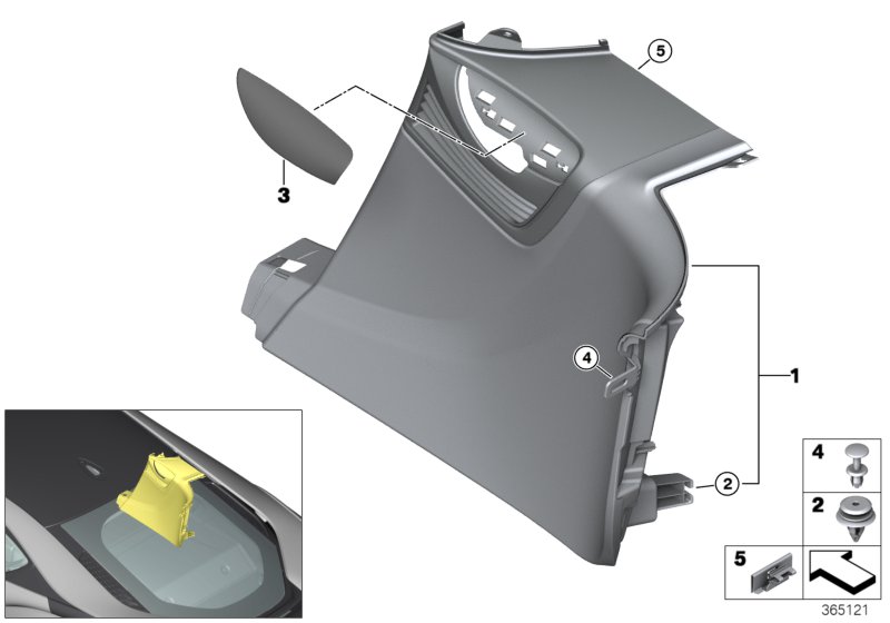 Lateral trim panel rear