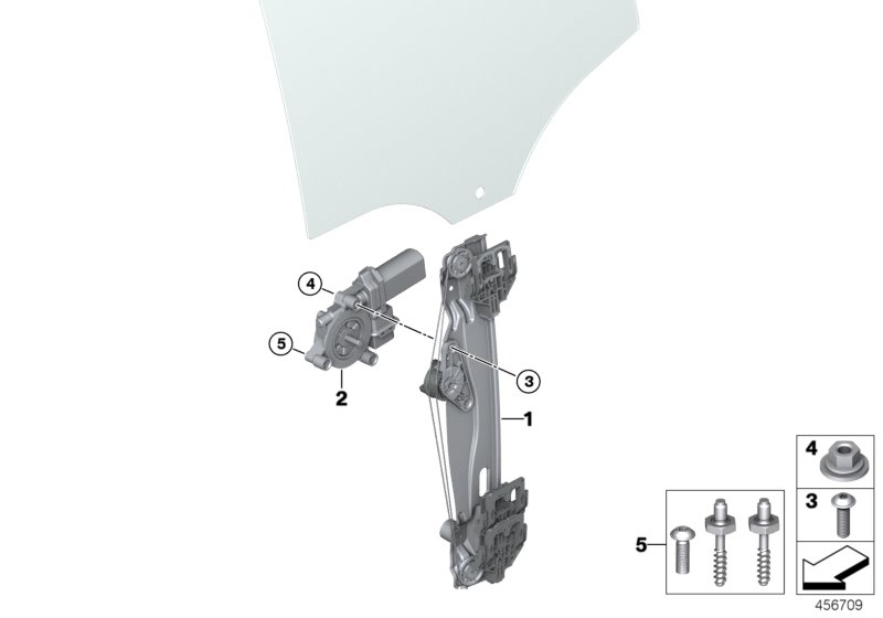 Door window lifting mechanism rear