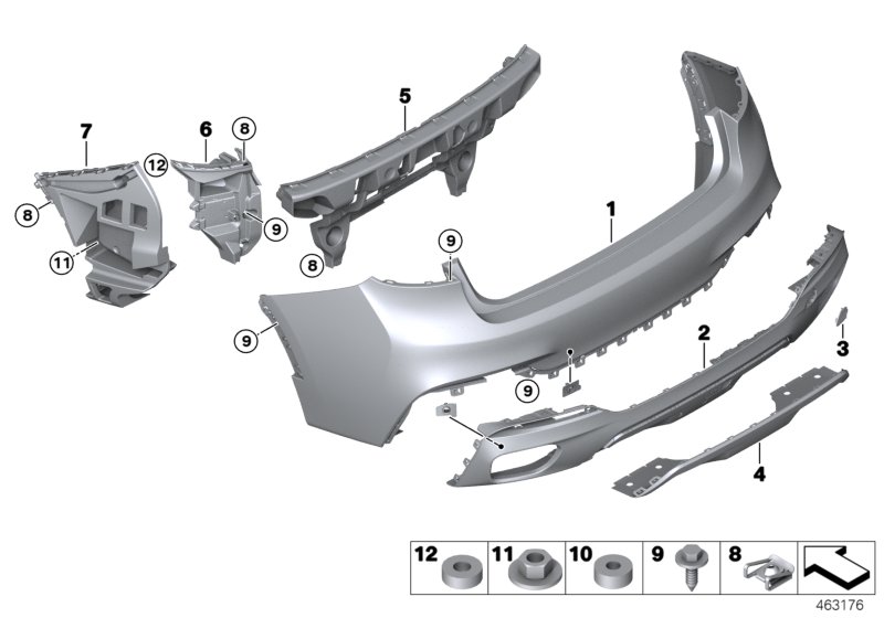 M trim panel, rear