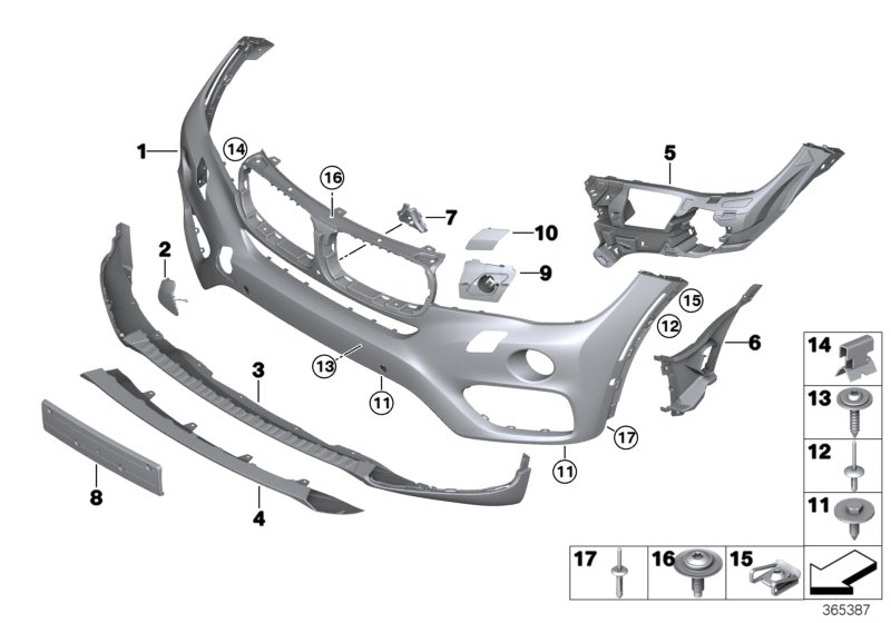 Trim panel, front