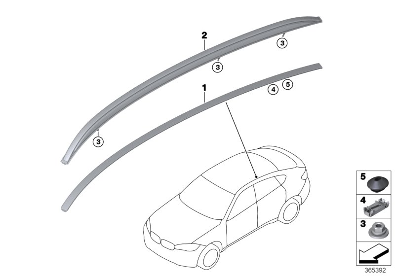Roof moulding/Roof rail