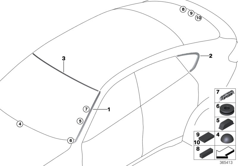 Glazing, mounting parts