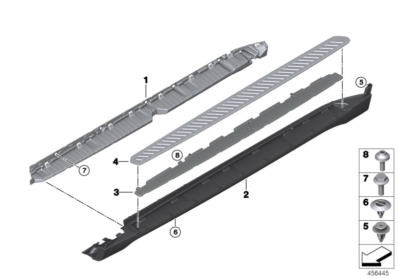 Trim, sill / wheel arch footboard