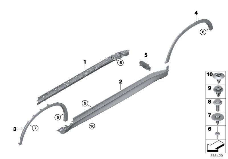 M trim, sill / wheel arch