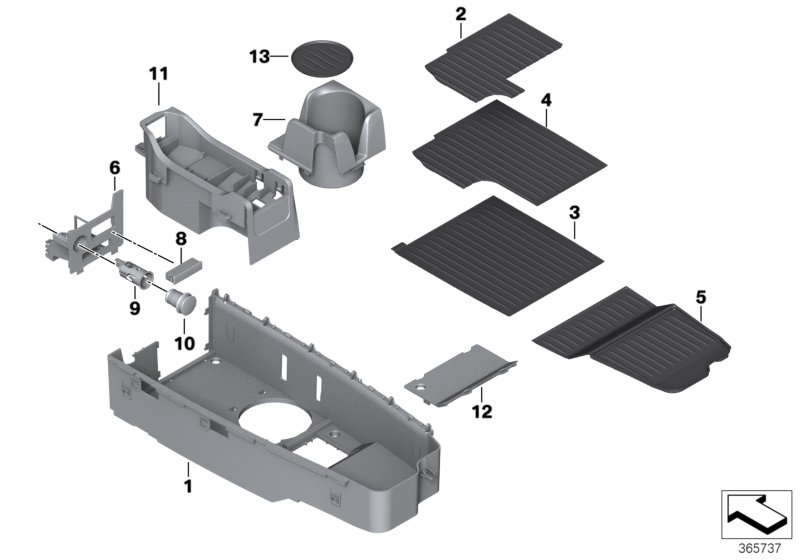 Storage compartment, centre console