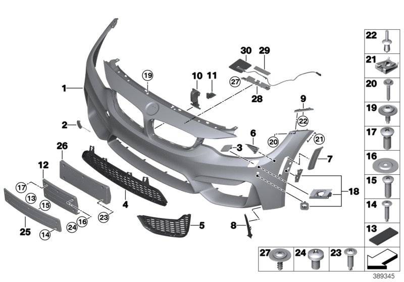 M trim panel, front