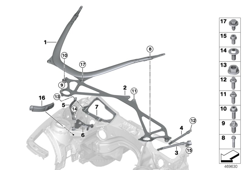 Brace for body front end