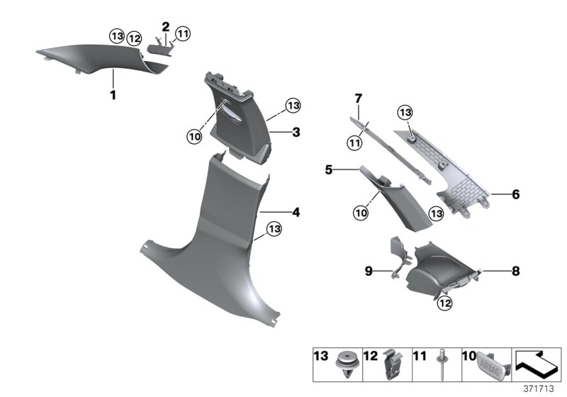 Trim panel A- / B- / C- / D-Column